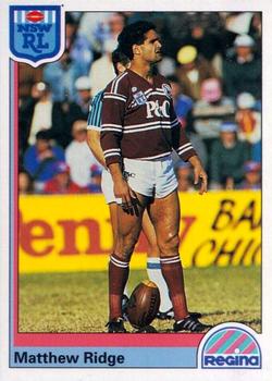 1992 Regina NSW Rugby League #85 Matthew Ridge Front